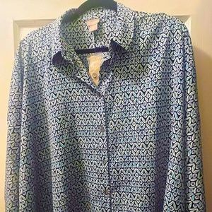 NWT. CHICOS Dolman Button Down Collared Shirt. Chicos Size 3. Size 16. XL